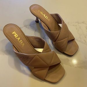 PRADA Quilted Leather Mules